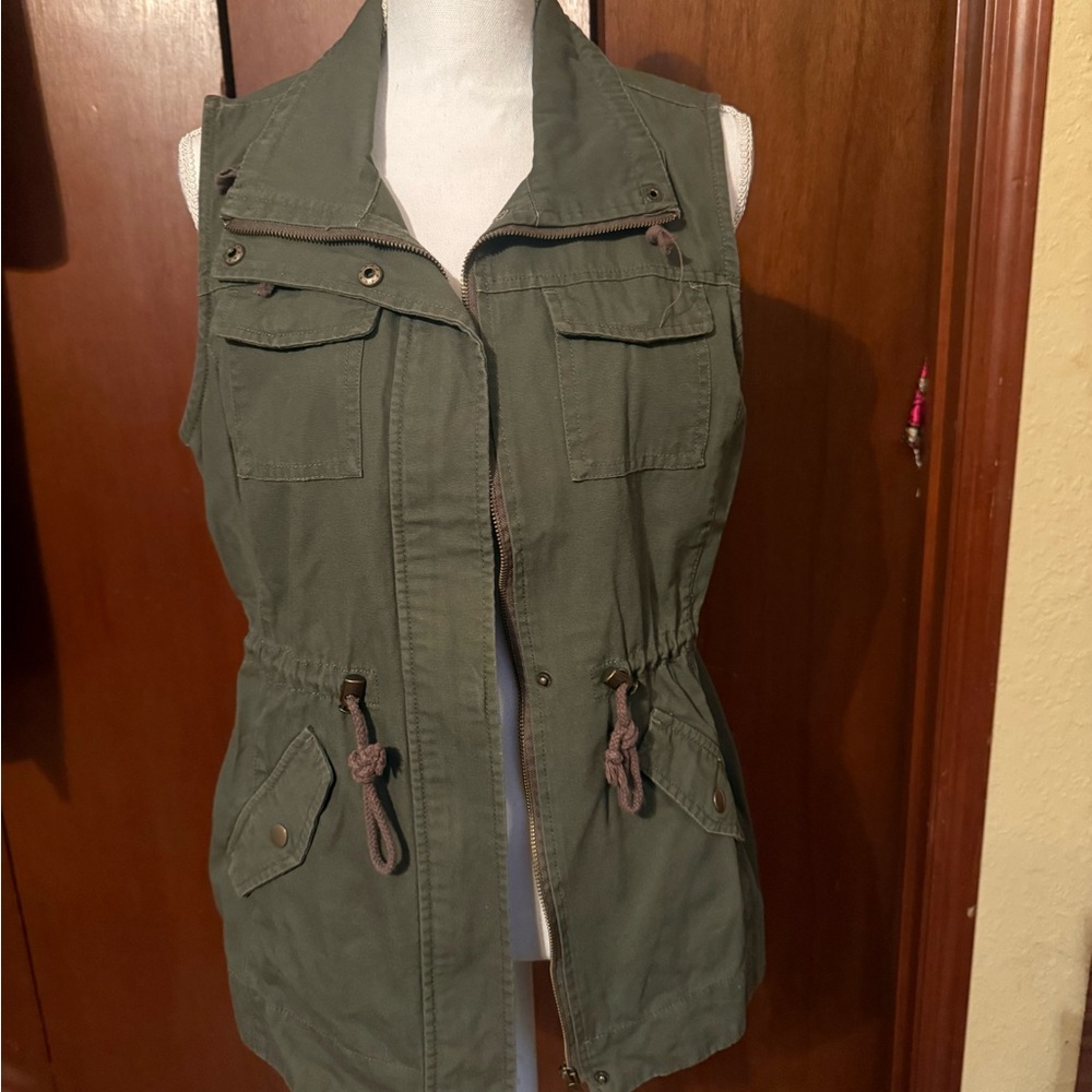 Sebby Army Green Women's Utility Vest